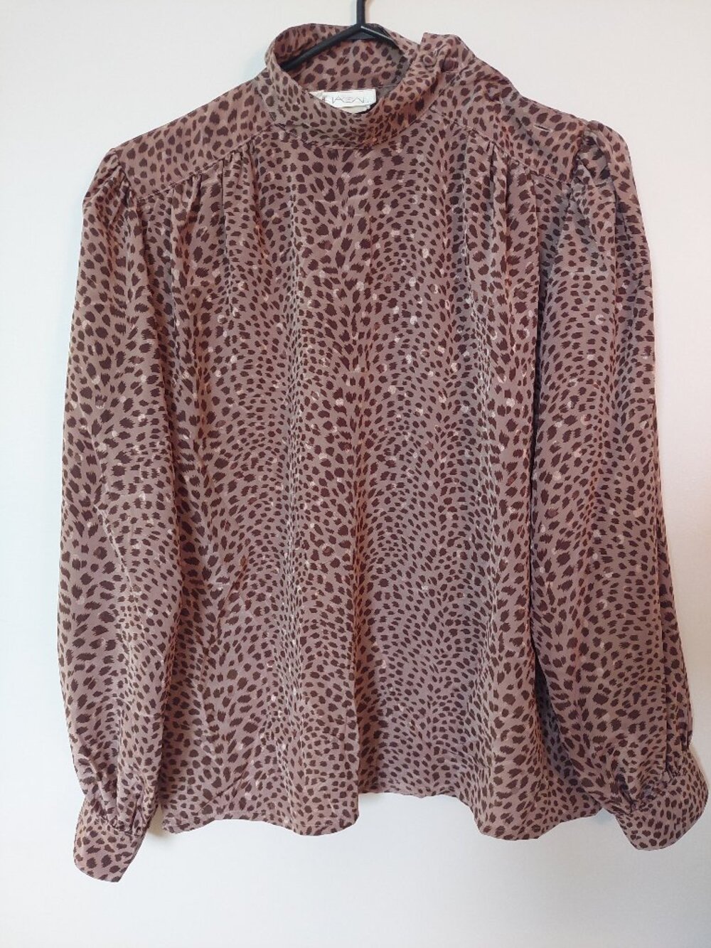 Chagall Vintage Blouse Size 10 brown animal Print